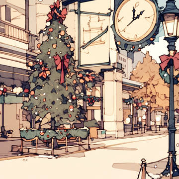 背景-屋外-クリスマス街中