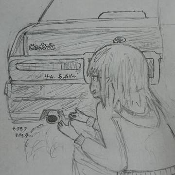 タクシーの排気ガスで暖をとる