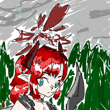 雨の中に