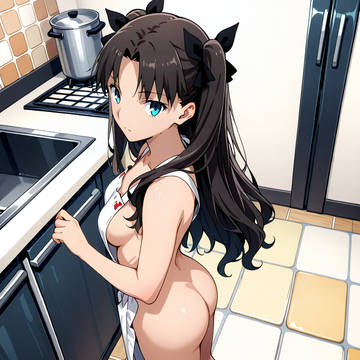 厨房里的远坂凛