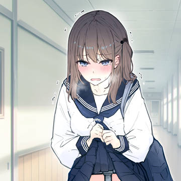 制服スカートたくし上げ