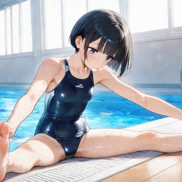 スク水でストレッチ