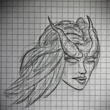 Farideh, tiefling sketch!