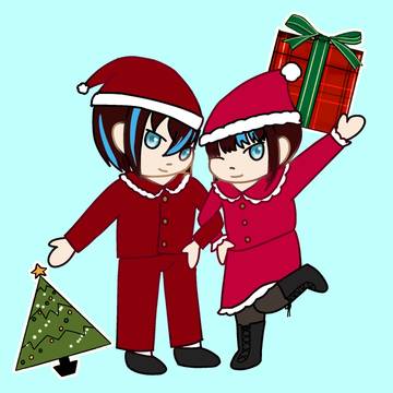クリスマスイラスト(うちの子)