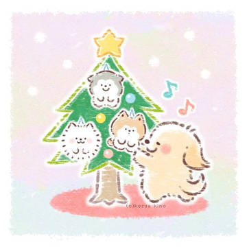 クリスマスツリーの飾りつけ