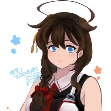 時雨改三　厚塗りで描いてみたよ〜！🍊