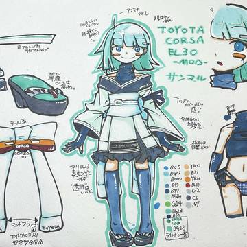 【愛車擬人化】サンマルちゃん 設定画
