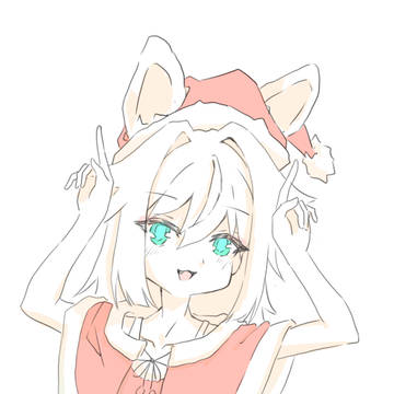 ほら、ここに両手を置いたらトナカイの完成です！