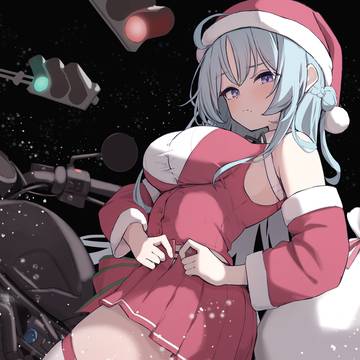 バイクとサンタ