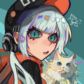 女の子と猫