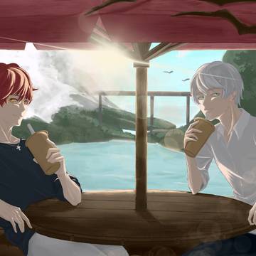 Brother having drinks together