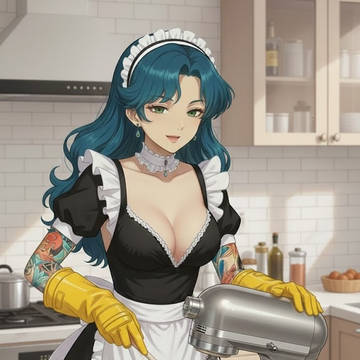Waifu Maid Baking Muffins