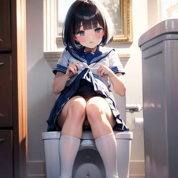 AI生成トイレシーン(失敗)パンチラ多め