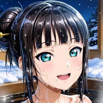「冬の夜の温泉入浴」ダイヤさん