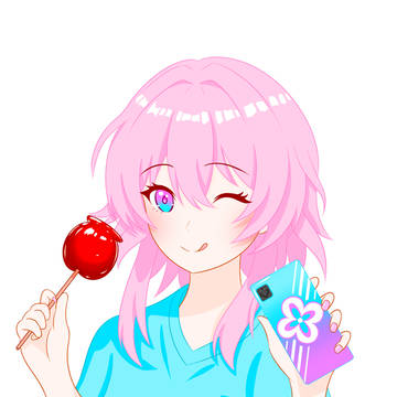 三月なのか りんご飴と女の子