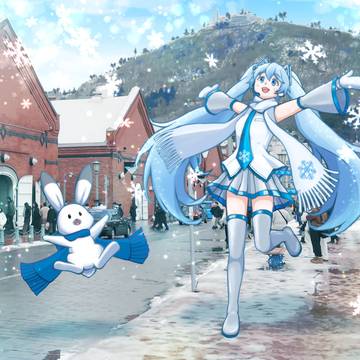雪降る街中