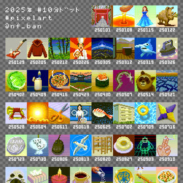 ミニサイズのドット絵月間まとめ 2025年分