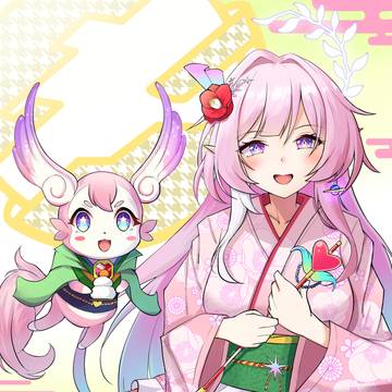 年賀状イラスト：2026「ハーイ♪新年の挨拶よ」