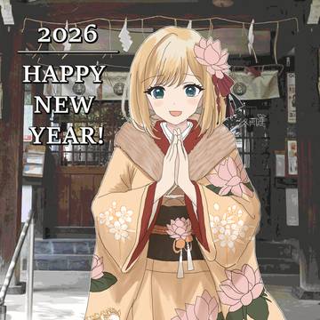 【年賀絵】2026年 新年のご挨拶|冬風蓮