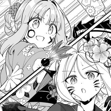 【ブルアカ】羽付きをするヒナとミカ【新年絵】