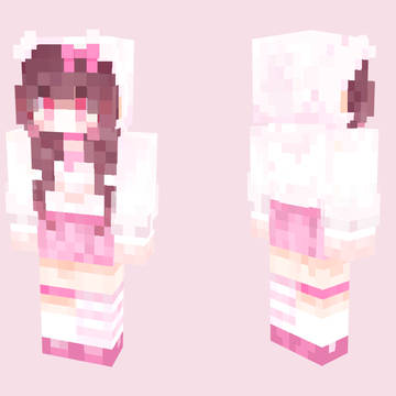 ピンクリボンの女の子スキン(Minecraft)