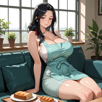 エプロン姿の熟女