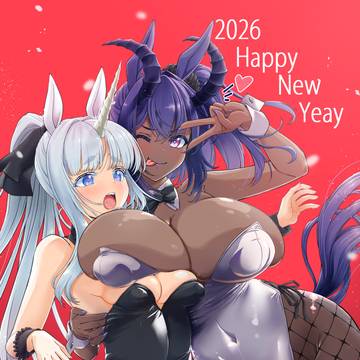 午年なのでバイコーンとユニコーン描いた