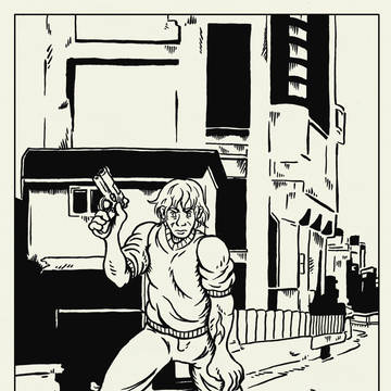 a man in a city