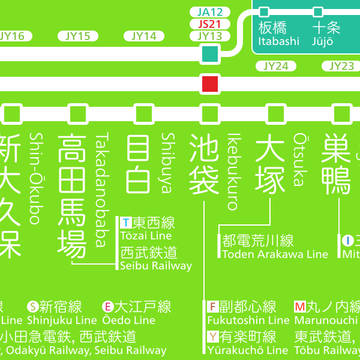 「山手線」の路線図
