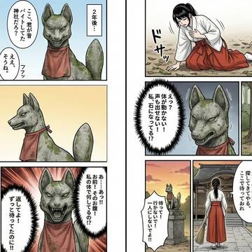 稲荷像と入れ替わり