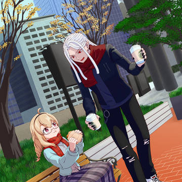 冬服の二人