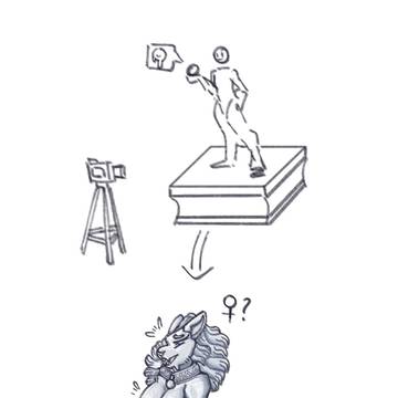 变成石狮子了