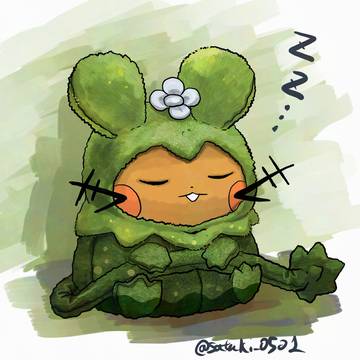 こけデデンネがとても気持ちよさそうに寝ています>o ˘ω˘o<