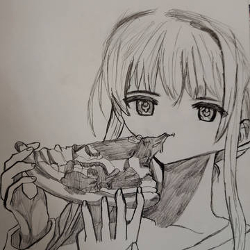 ピザを食べる女性