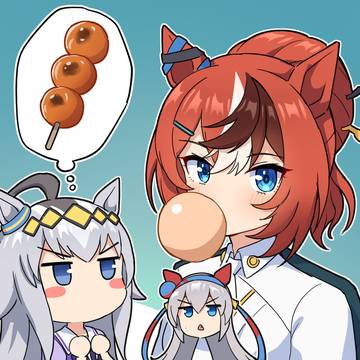 バブルの新しい髪形と串団子