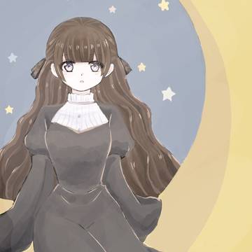 月と女の子