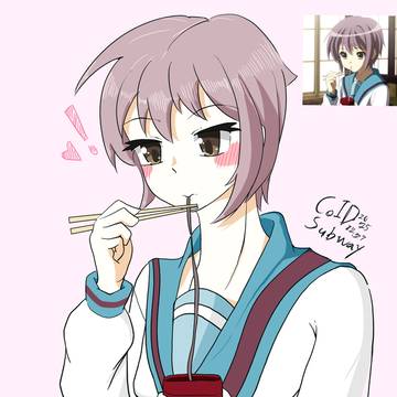 eating noodles-