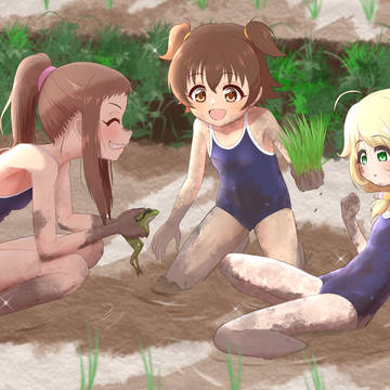 田植えするTempest Kids