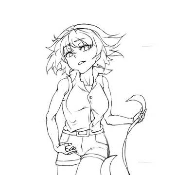 過去絵.沙都子線画
