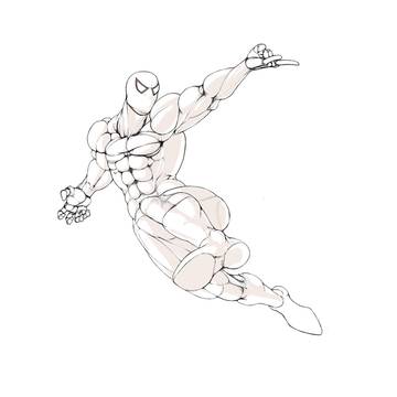 過去絵.塗る前のスパイディ