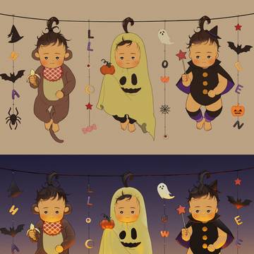 おかしを　くれなきゃ　いたずら　しちゃうよ