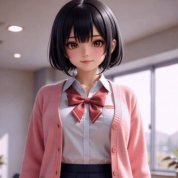 【うごイラ】膨乳しながら先輩を誘惑する後輩ちゃん
