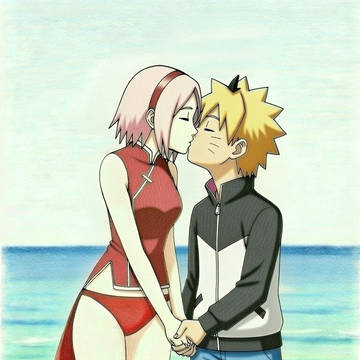 Beach day for boruto and sakura