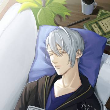 本を読んでるうちに眠くなって寝落ちした長義