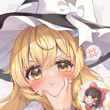 魔理沙のほっぺをぷにっと