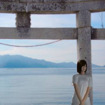 海辺の鳥居