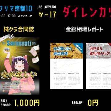 文学フリマ京都10お品書き『株クラ合同誌Sarasvati」