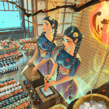 Sushi. My new OCs ghost twins