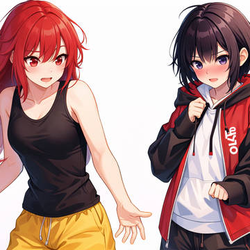 うちの子同士で衣装チェンジ