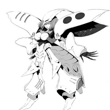 キュベレイ　擬人化　モノクロ